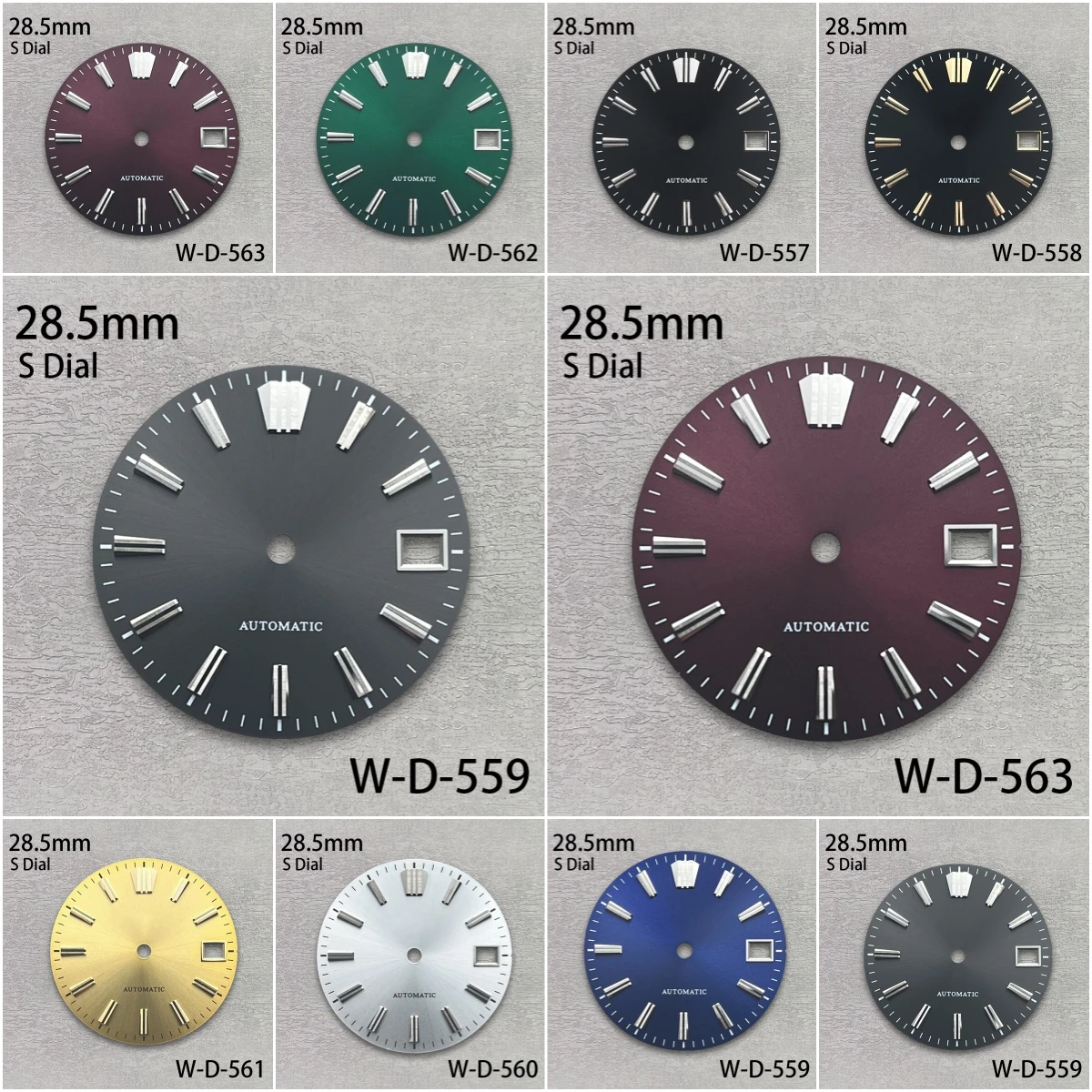 

28.5mm S Logo Sunray Dial Fit NH35/NH36/4R/7S Movement No Luminous High Quality Watch Modification Accessories