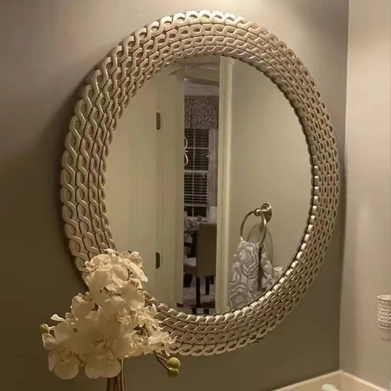 Floor Mirrors Circular Mirror Vintage Home Decor Big Aesthetic Room Decoration Large Led Recuerdos Bautizo Hand Korean Interior