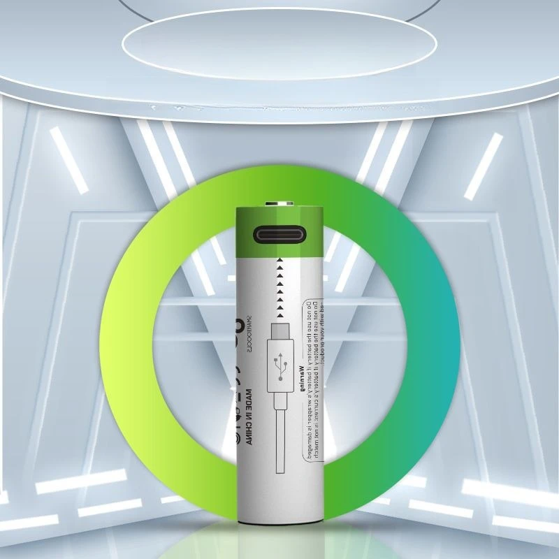 3.7V 700mAh 14500 Lithium Rechargeable Battery AA for Electric Shaver,Flashlight,Power Tools + Type-C Charging Cable