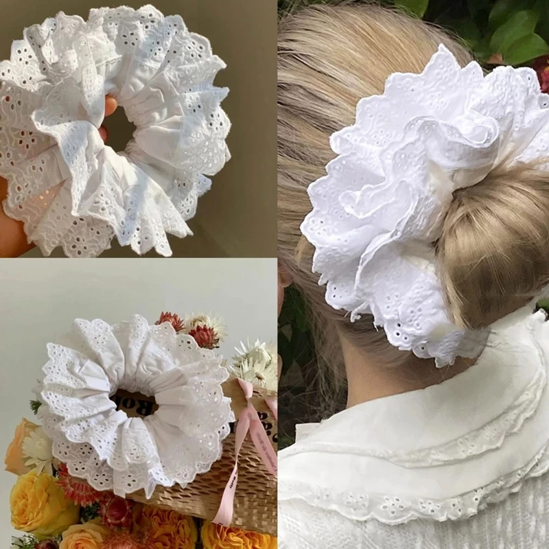 Exquisite Elastics Lace Scrunchies Soft Scrunchy Hair Ties High Elasticity Hair Accessories for Street  Dropshipping