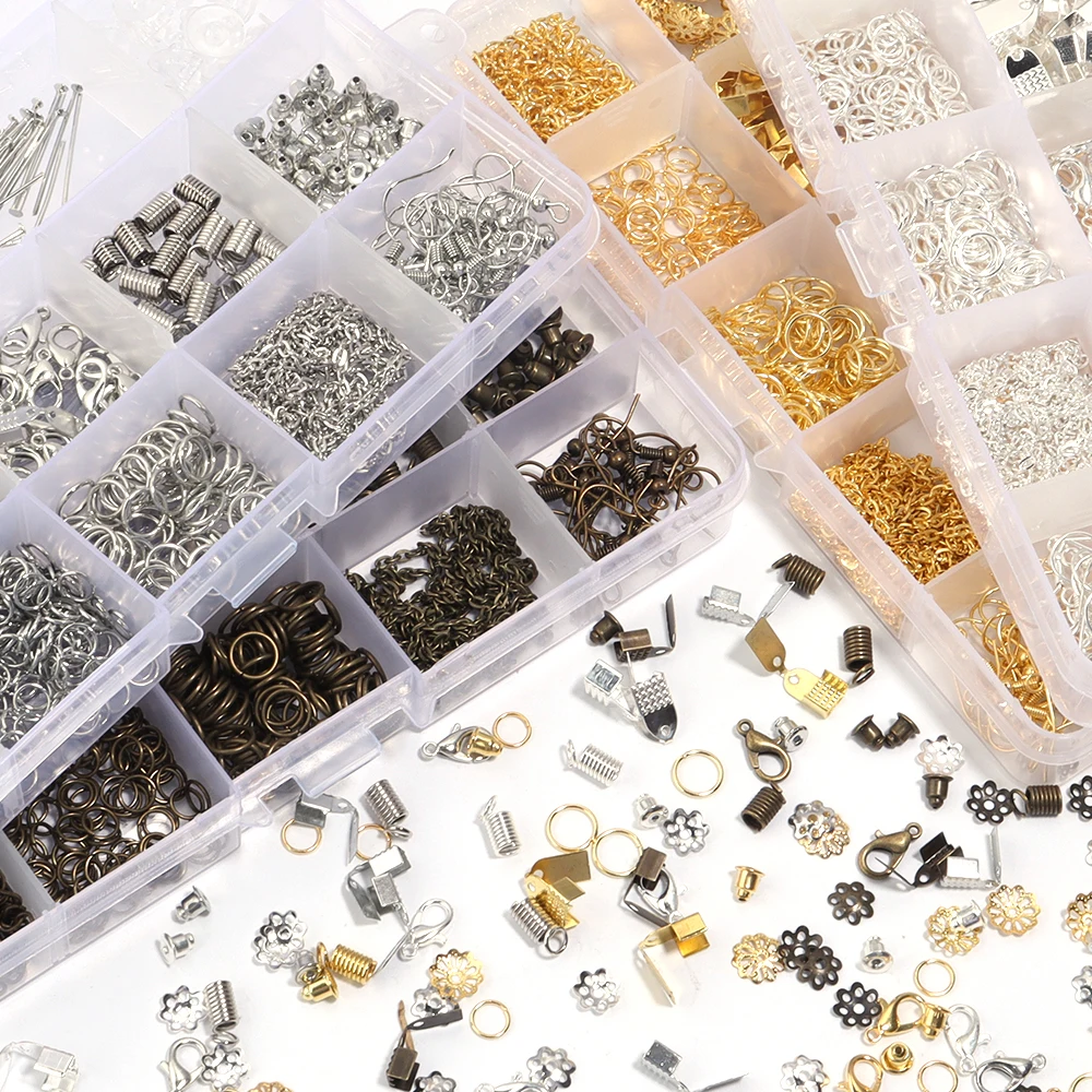 1Box Stainless Steel Jewelry Accessories Sets For DIY Handmade  Earrings Bracelet Necklace Jewelry Making Kits Accessories