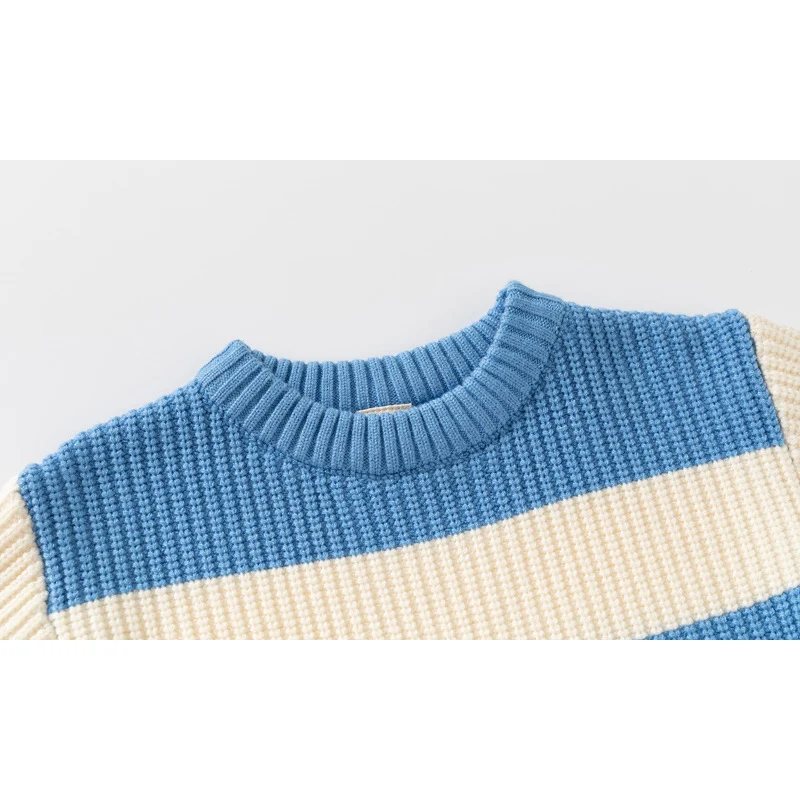 الأولاد مخطط البلوزات الخريف الاطفال فضفاض البلوز موضة البلوز جديد الأطفال الدافئة قاع في سن المراهقة محبوك الملابس