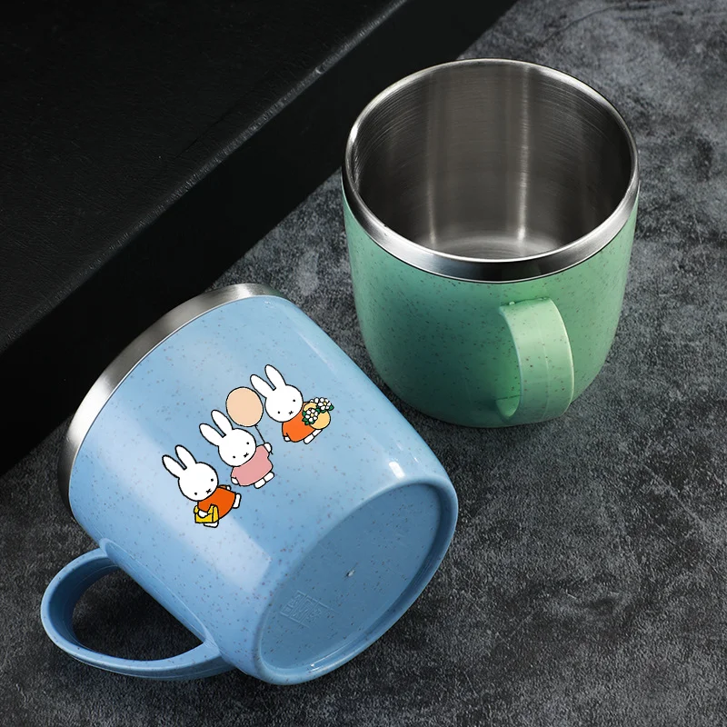 

Miffy Drop-resistant Convenient Glass 304 Stainless Steel Toothbrush Cup Printing Cute Mouthwash Cup Portable Toothbrushing Cups