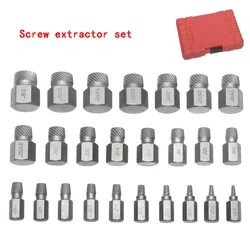 25Pcs Damaged Screw Extractor Kit British System Chrome Molybdenum Steel Hex Bolt Stud Extractor for Car Removing Tools