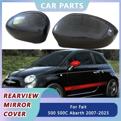 2X Car Side Mirror Cover Rearview Caps For Fait 500 500C Abarth 2007-2023 Rear View Cap Replacement Case Shell Auto Accessories