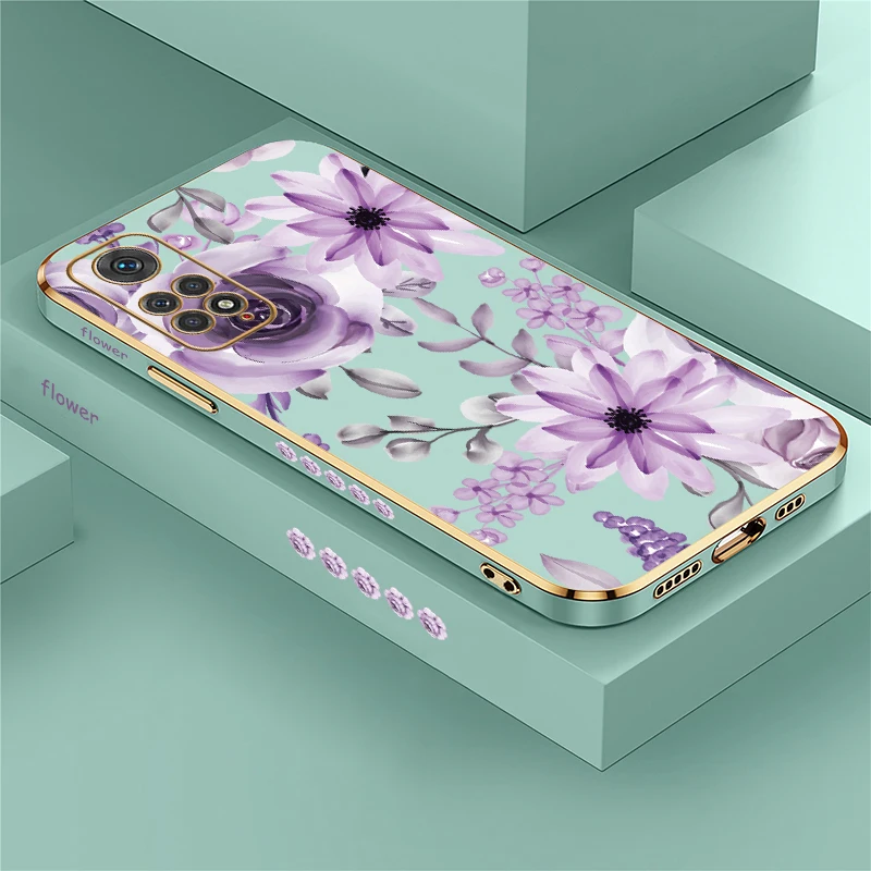 حافظة لهاتف شاومي ريدمي نوت 10T 10 Lite 10S 11 4G 11S 11E 11T 8 9 Pro Max 9S غطاء ناعم على شكل زهرة #1