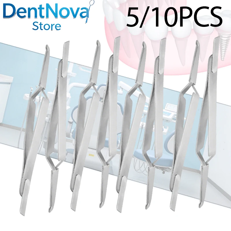 

5/10PCS Dental Bracket Tweezers Orthodontic Reverse Action Serrated Anti-Corrosion Stainless Steel Tool for Dentist Orthodontist