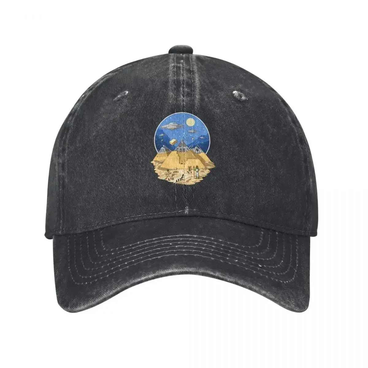 Aliens Bulding Egyptian Pyramids Baseball Cap beach hat dad hat Baseball Men Women's