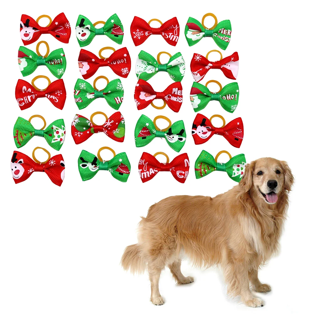 12 Stuks Stropdassen Schattige Kerst Strik Hond Touw Houder Stijlvolle Dagelijkse Slijtage Opvallende Accessoires Voor Grote Honden Linten