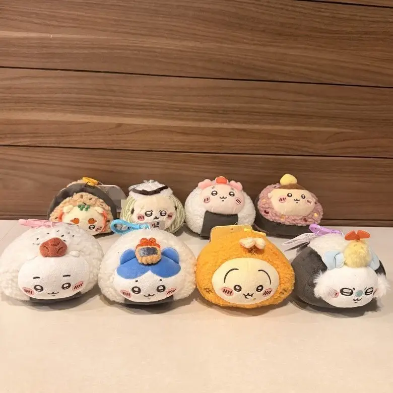 Onigiri Rice Ball Plush Keychain Usagi Hachiware Shisa Momonga Kuri Manju Cute Kawaii Sushi Mini Stuffed Doll Pendant Bag Gift