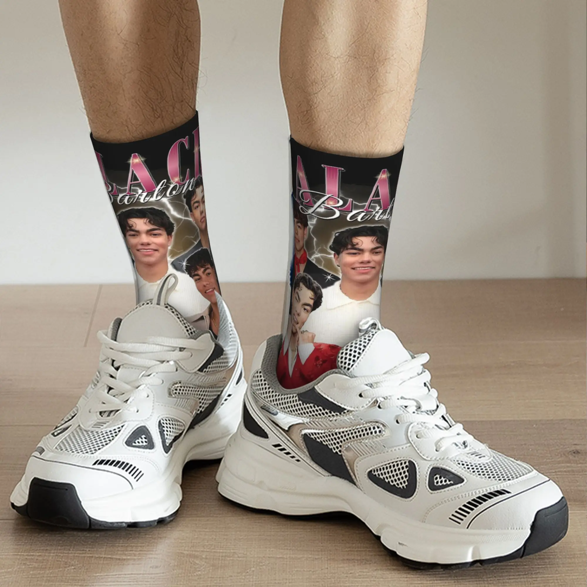 Calcetines de moda para hombre Casual Malachi Barton Actor calcetín poliéster deporte calcetines de mujer Primavera Verano Otoño Invierno,