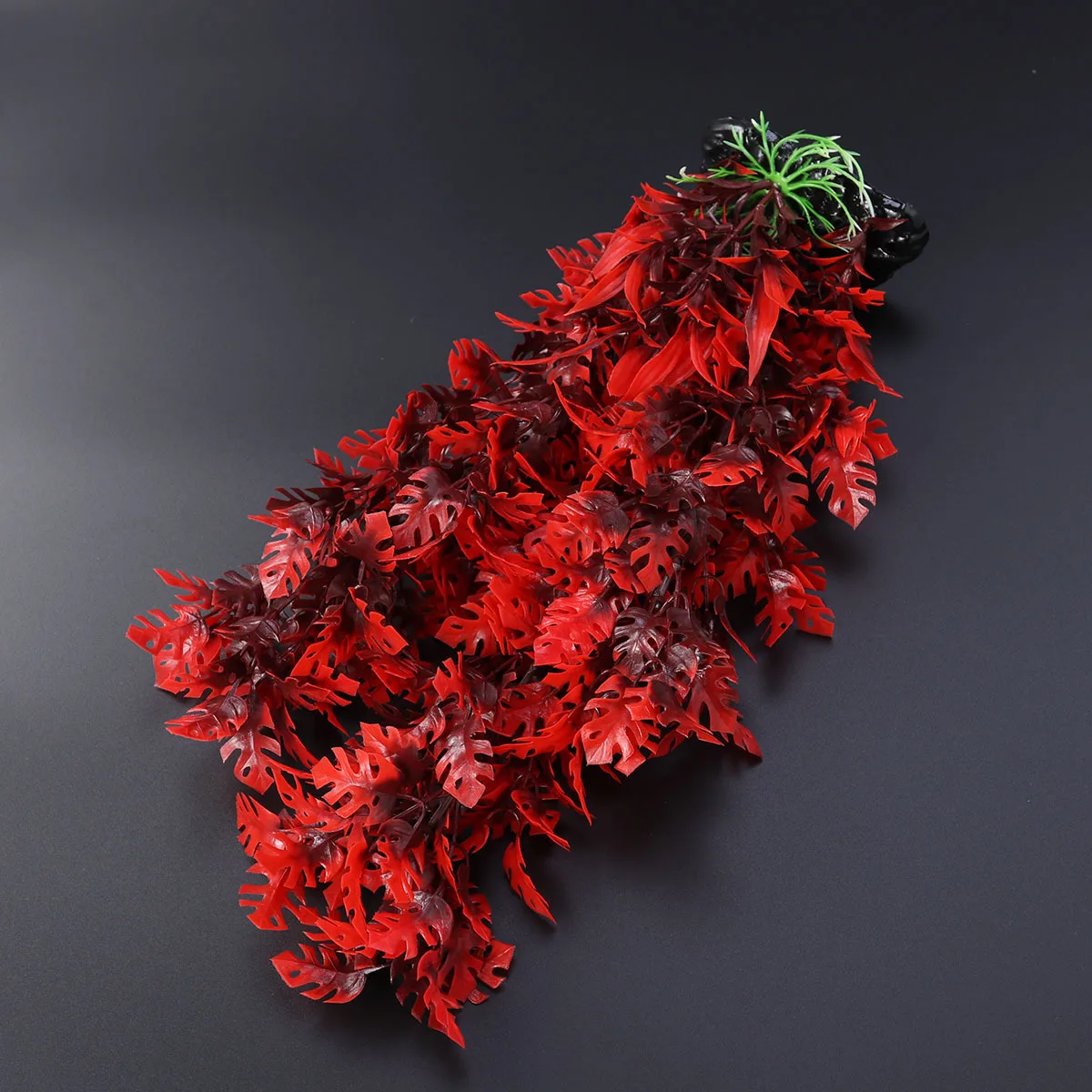 

40Cm Red Leaf Artificial Aquarium Plants Fake Water Grass Fish Tank Decorations For Fresh Salt Water Non-Toxic Lifelike Plastic