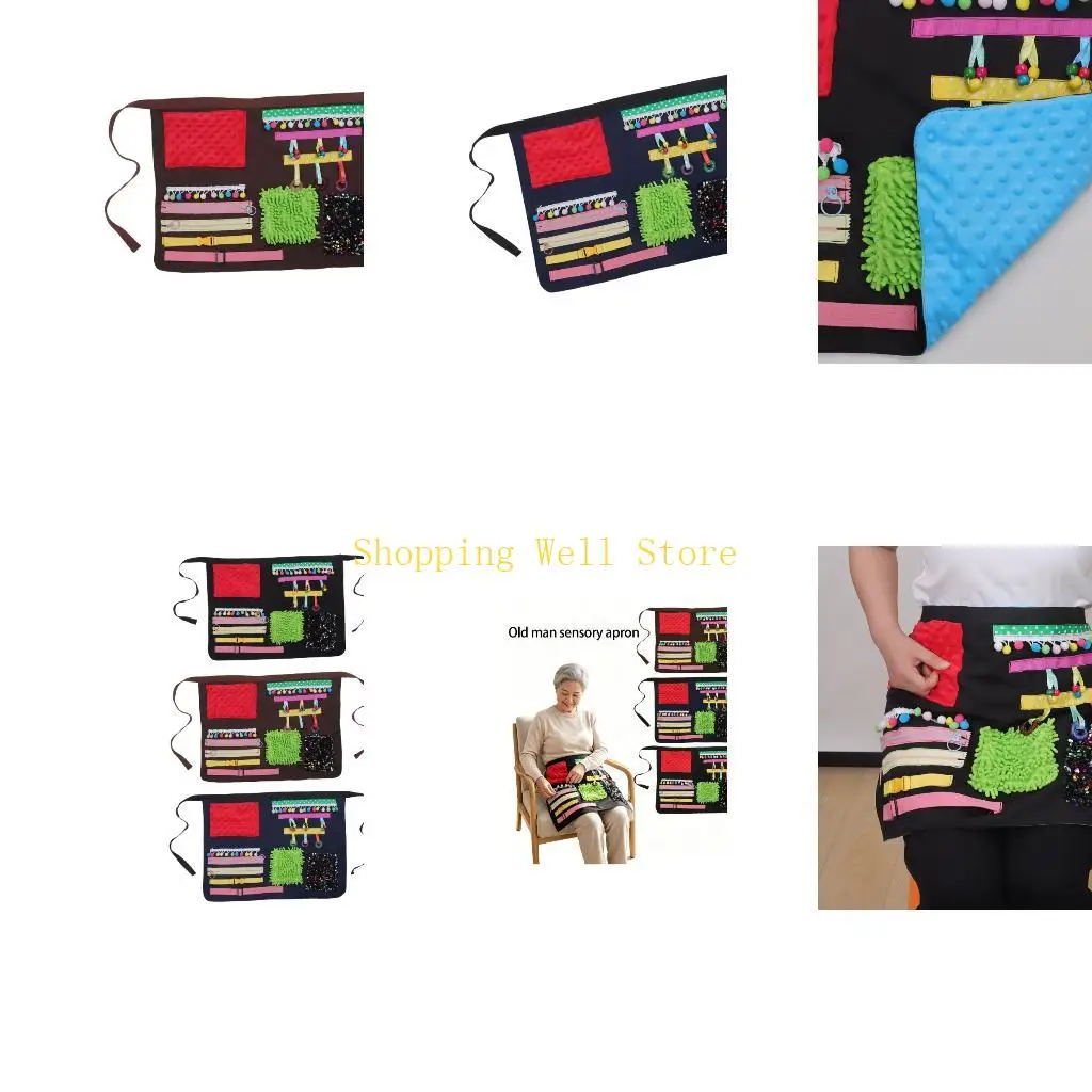 KX4B Stress Relief Apron Texture Sensory Apron For Elderly Adult Mental Stimulation