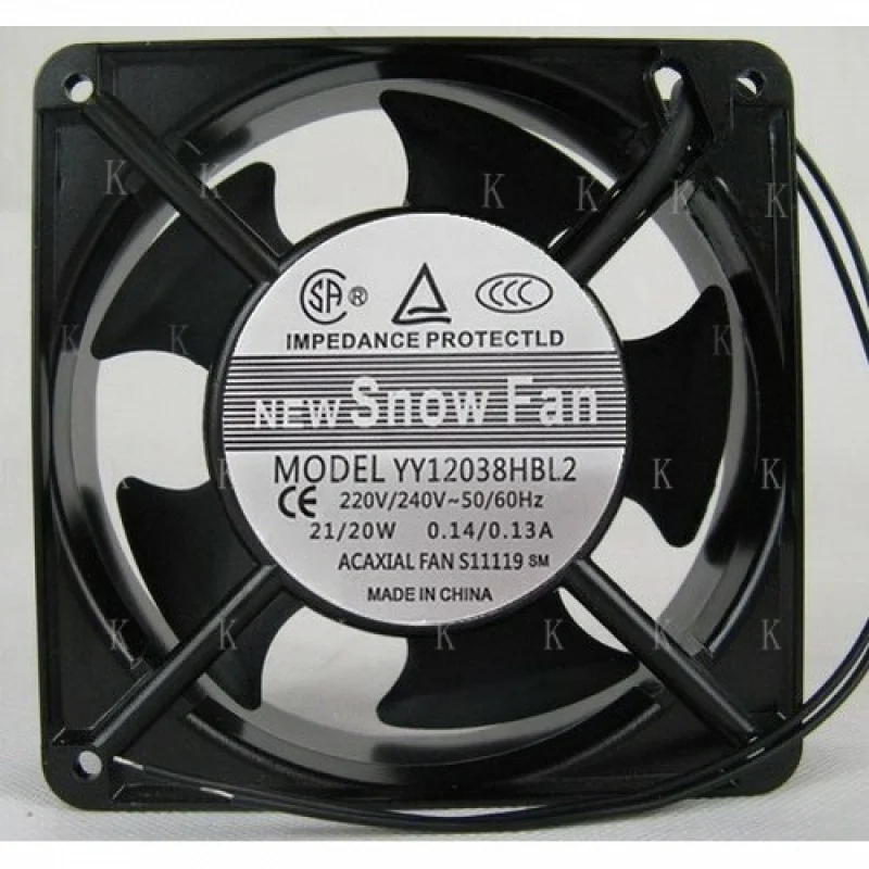 

C FOR Original Snowfan Cases Silent Cooling Fan YY12038HBL 2 120*120*38mm 220V 0.14A