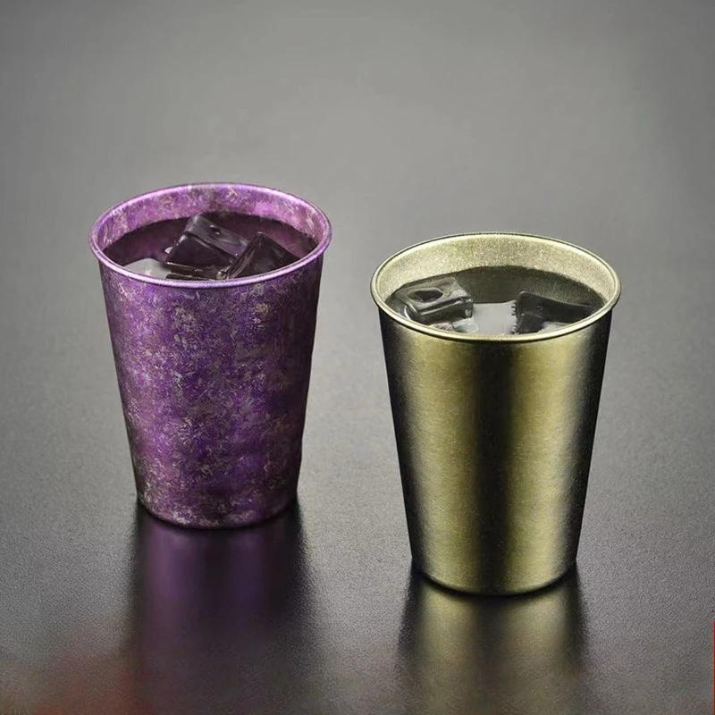 

Titanium Water Cup Beer Juice Cup Anti Fall Commercial Outdoor Portable Picnic Cold Drink Cup Exquisite Camping Holiday Gifts