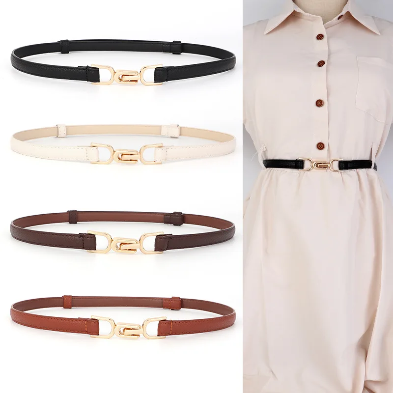 Popular Women's Luxurious Thin Waist Belt with Alloy Buckle Used for Daily Denim Dresses windbreaker Women's Waist Belt