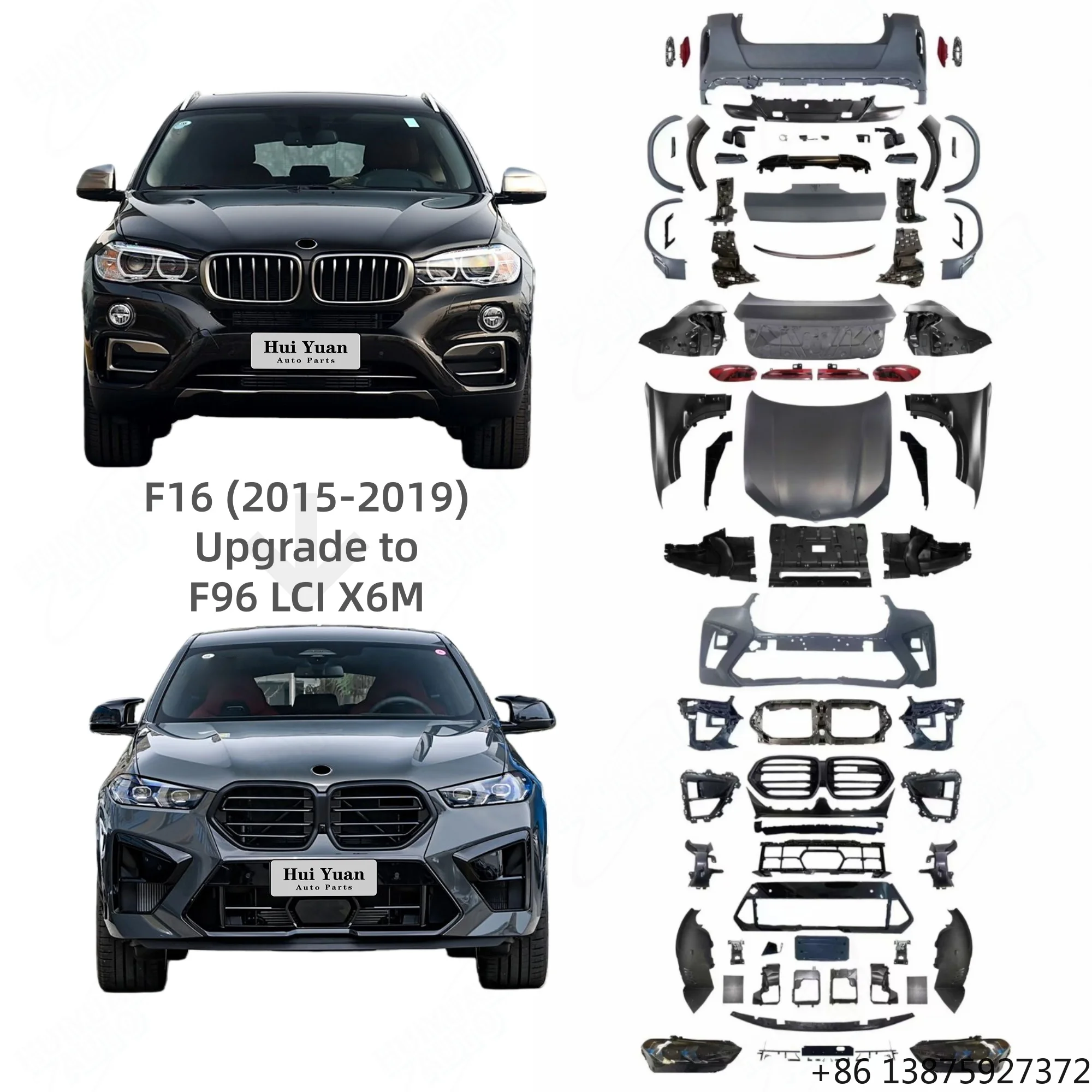 

Высококачественный комплект обвеса из PP/ABS для X6 серии F16 2015-2019, обновление до стиля X6M F96 LCI 2023 года
