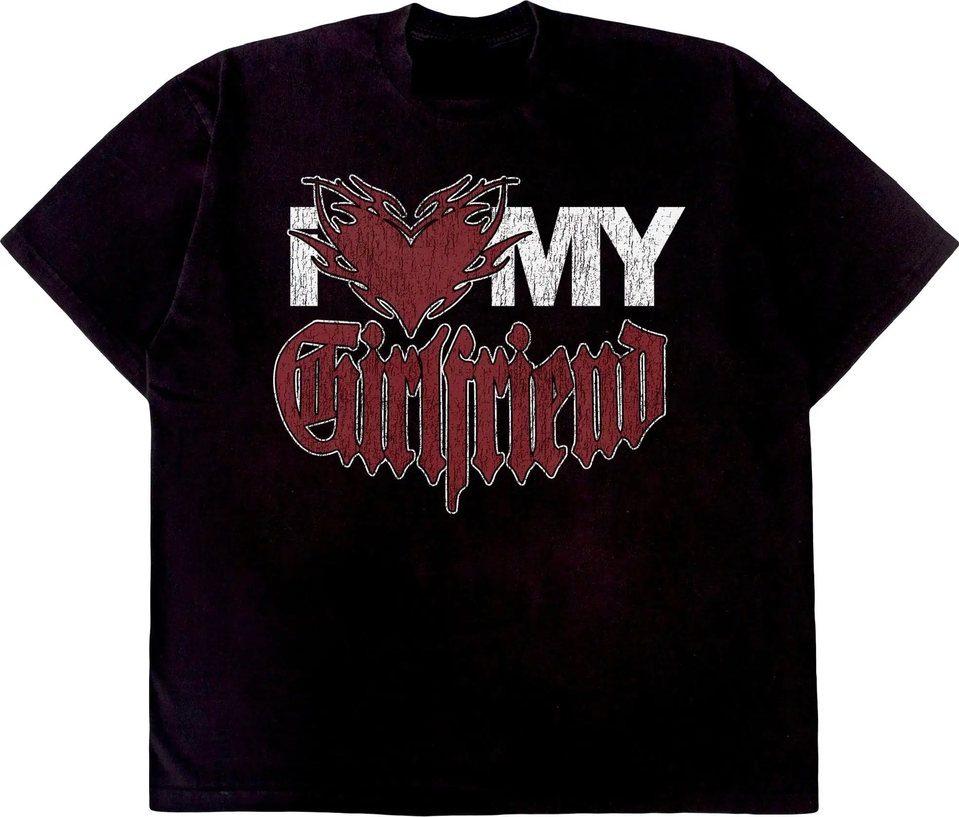 I heart my girlfriend heavyweight black and red tee shortsleeve shirt