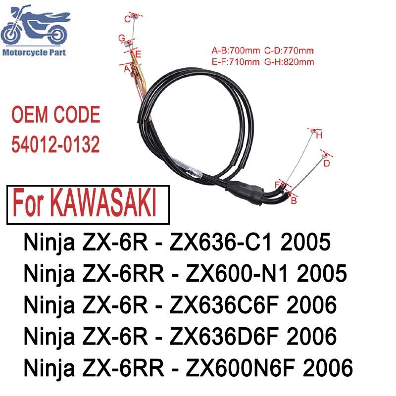 

Motorcycle Accessories Throttle Oil Cable Line Wire For Kawasaki Ninja ZX-6RR ZX6R ZX600 ZX636 2005 2006 Throttle Line ZX-6R 6R