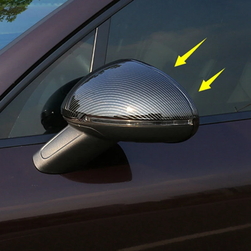 

2Pcs Side Rear View Mirror Cover Trim For Porsche Macan 2011-2021 Carbon Fiber Side Wing Mirror Caps