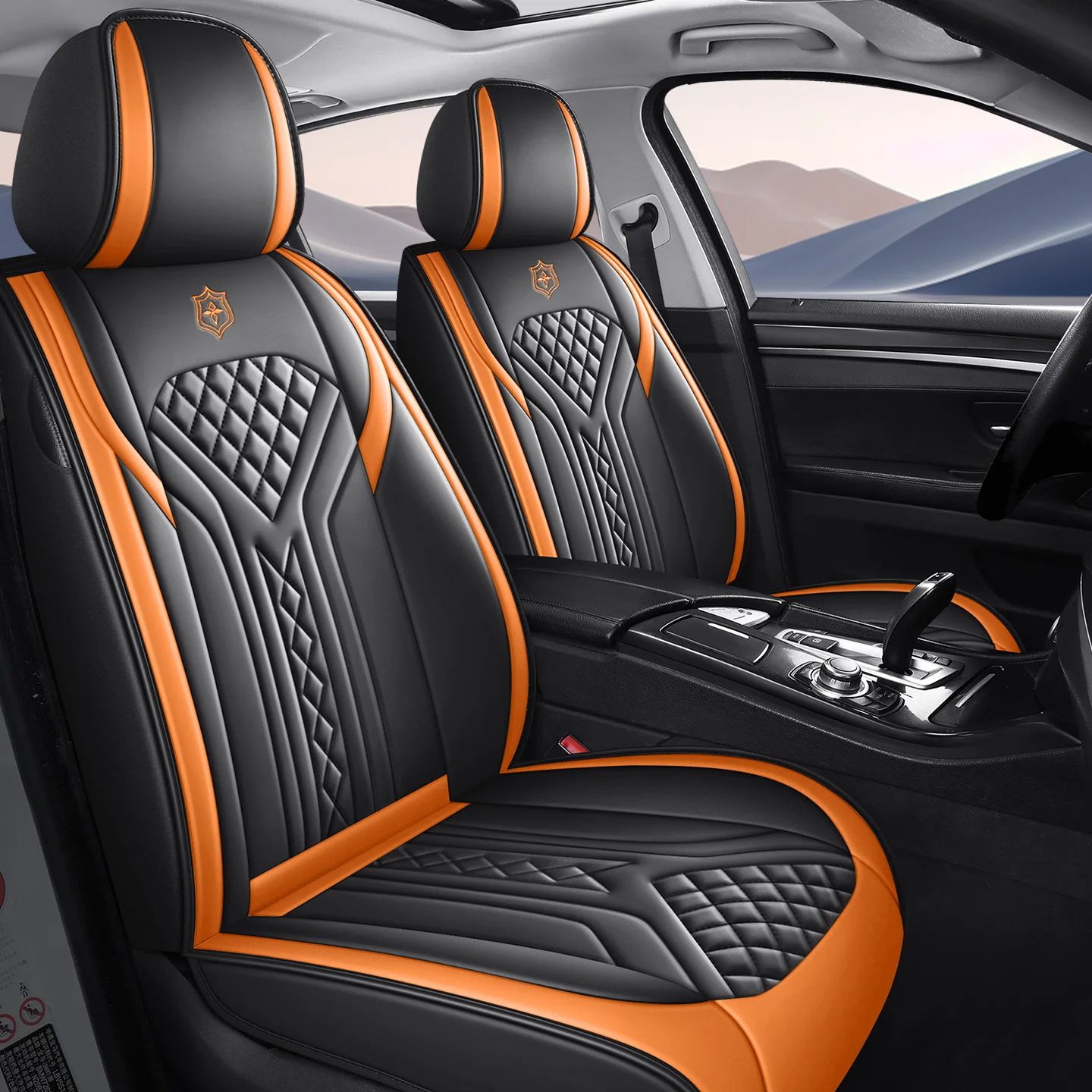 High Quality PU Leather Universal Car Seat Covers Full Coverage Split Headrest Sponge Filled Soft Comfortable Wear Resistant
