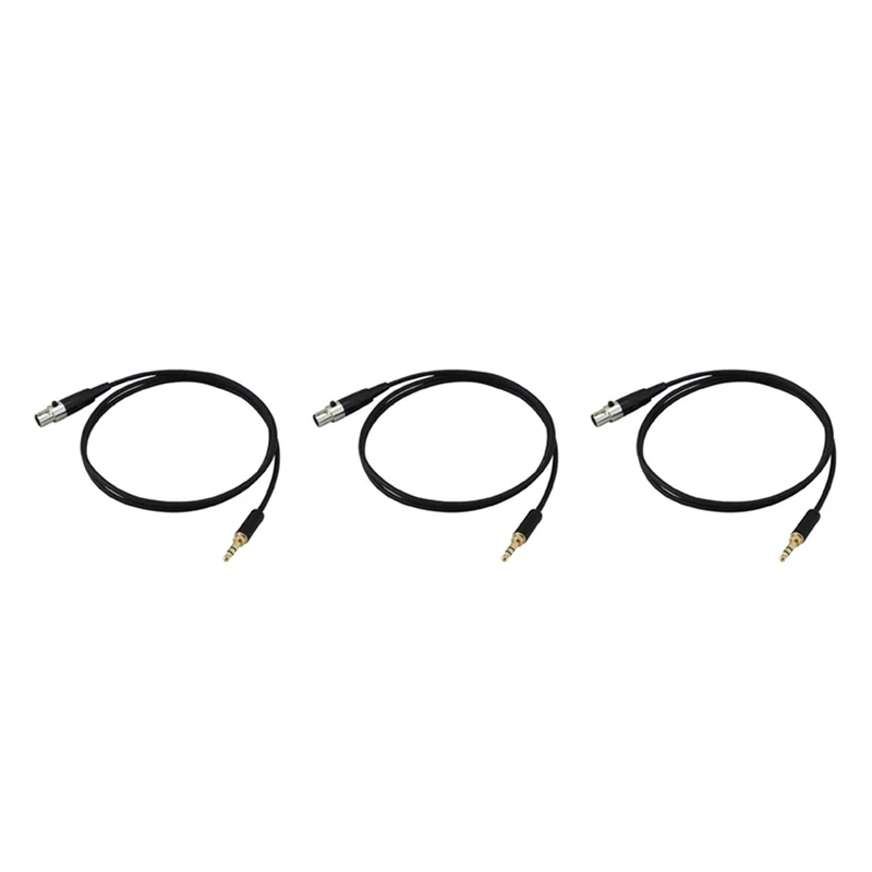 Y43A-3Pcs 3.5Mm Jack To 3Pin Mini XLR Female For BM800 PC Headphone Mixer Microphone Stereo Camera Amplifier 0.