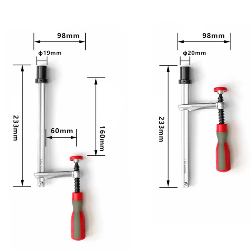 1pc Woodworking Desktop Quick Acting Hold Down Clamp Desktop Clip Hand twisting Clip For Woodworking Benches 19/20MM Hole Tool