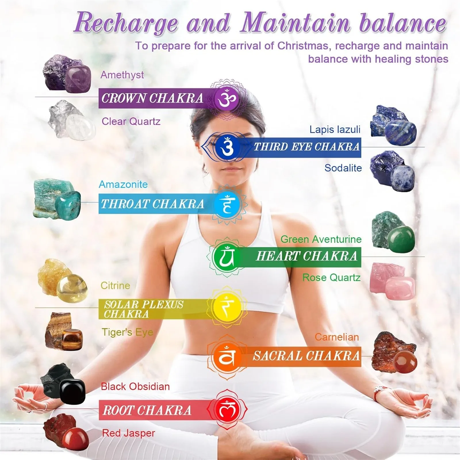 24 يوما عيد الميلاد تقويم القدوم الكريستال الطبيعي شفاء حجر مجموعة عطلة احتفالية العد التنازلي ديكور هدية لعشاق الكريستال #3