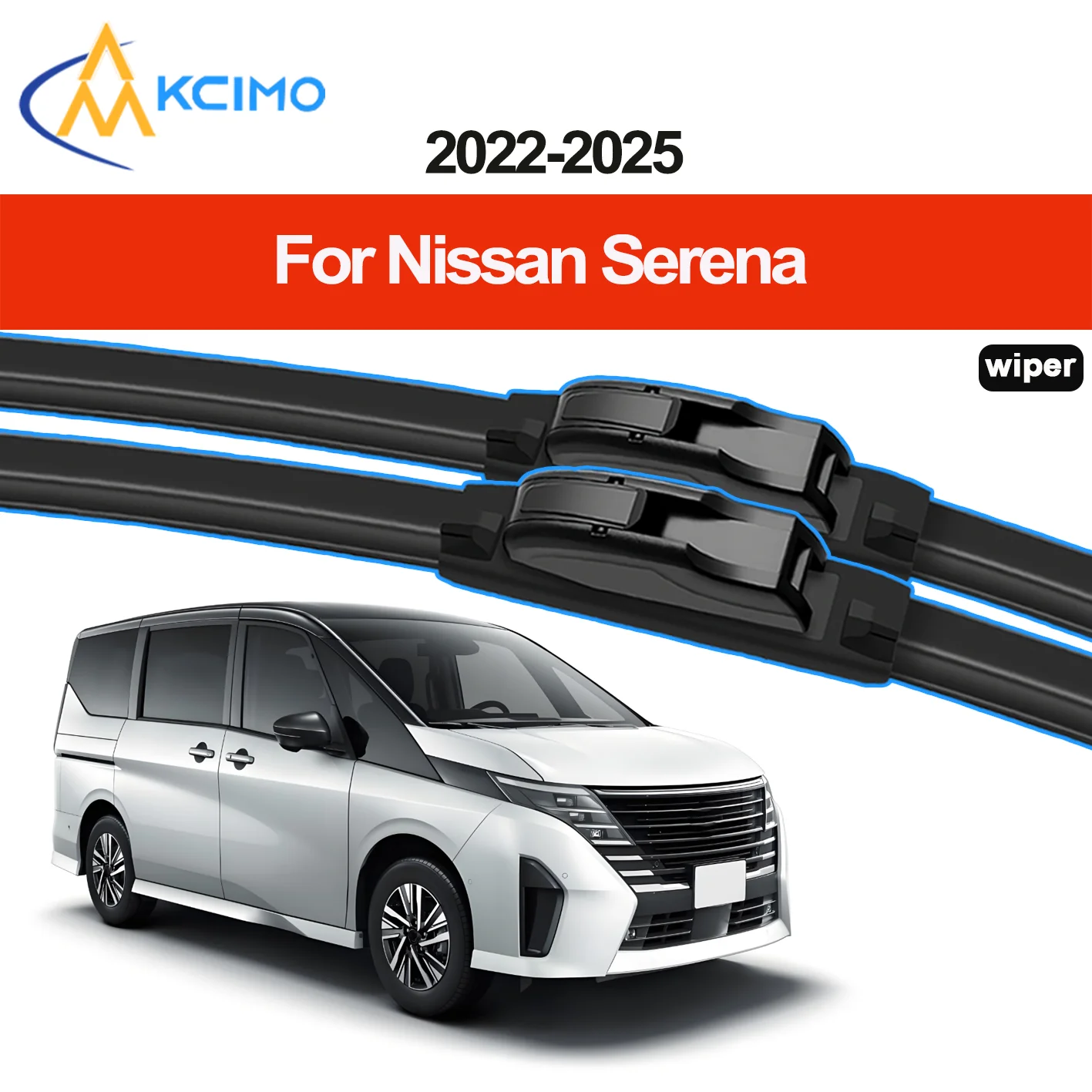 

KCIMO, 2 шт., новые щетки стеклоочистителя для Nissan Serena C28 2022-2025, аксессуары для передних лобовых стекол, автомобильные щетки стеклоочистителей 2025 2024 2023 2022
