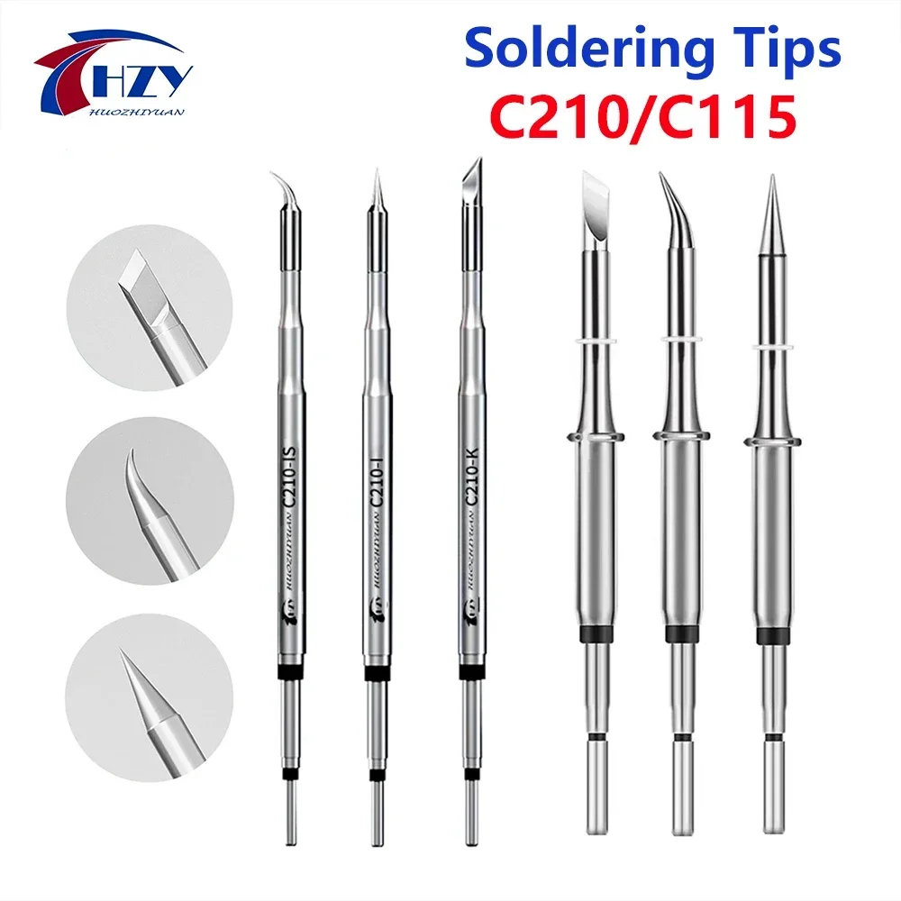 HZY C210/C115 طرف لحام سوبر غرامة OEM سبيكة لحام تلميح لمحطة لحام GVM OSS ميكانيكي T210 T115 المهنية