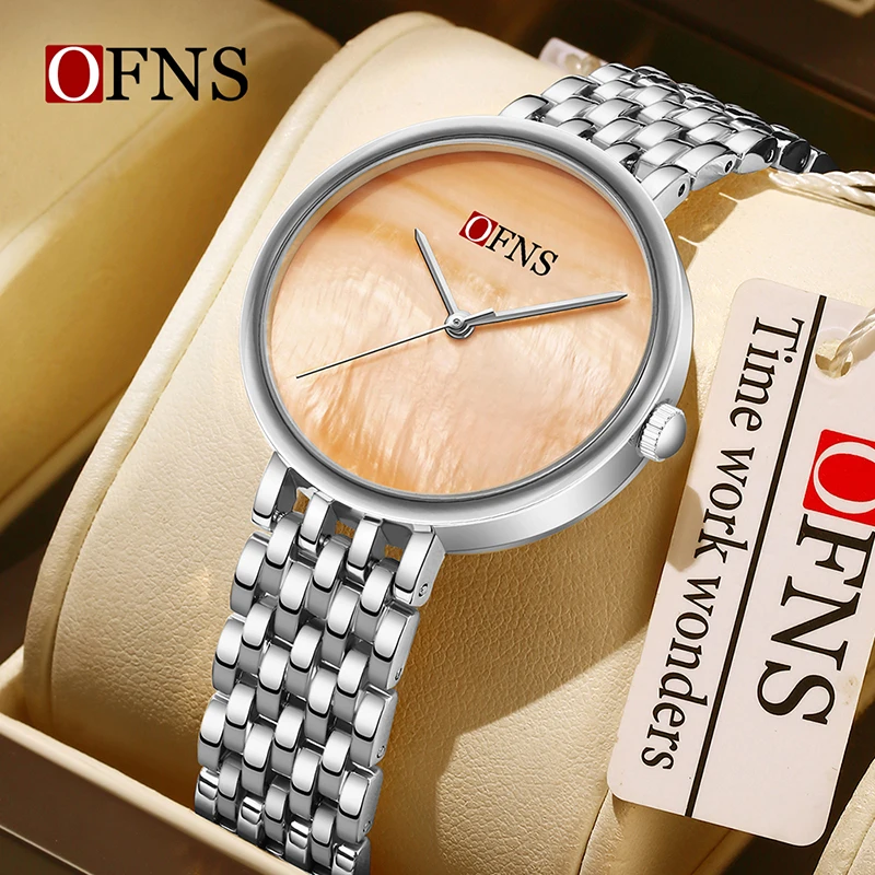 OFN7202S Reloj de cuarzo para mujer Beimu Esfera degradada 9,2 MM Cuerpo ligero 3ATM Reloj de moda elegante resistente al agua diario