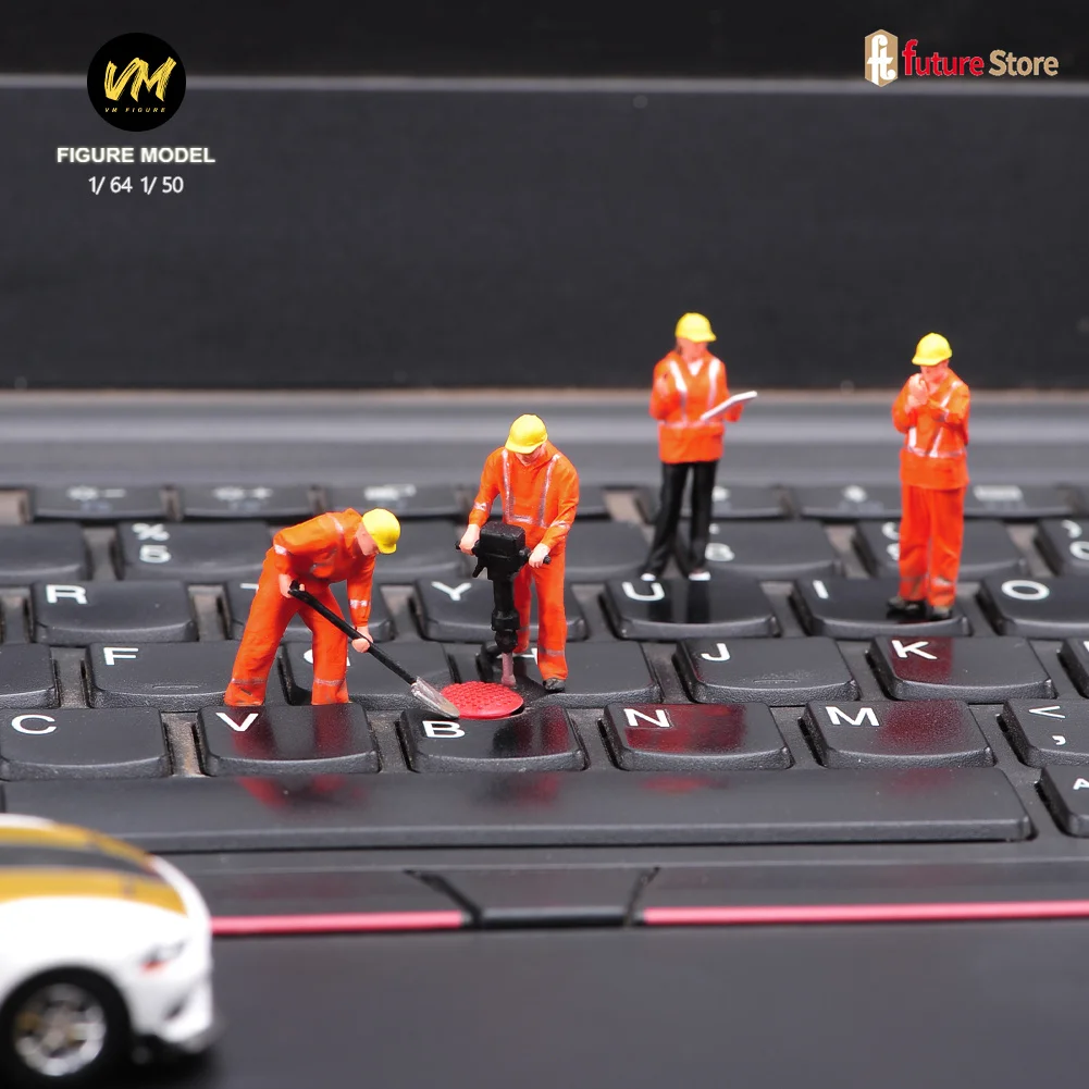 

Miniature Figure 1/50 1/64 Engineering Worker Mini Diorama Figurine Resin Doll Model Construction Site Scene Prop