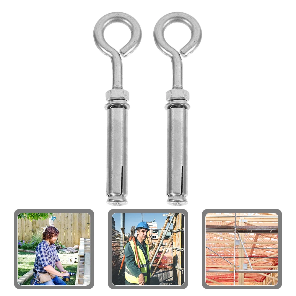 

2 Pcs Stainless Steel Expansion Screw Bolts 304 Concrete Wall Anchors Heavy Duty Construction Secure Installation