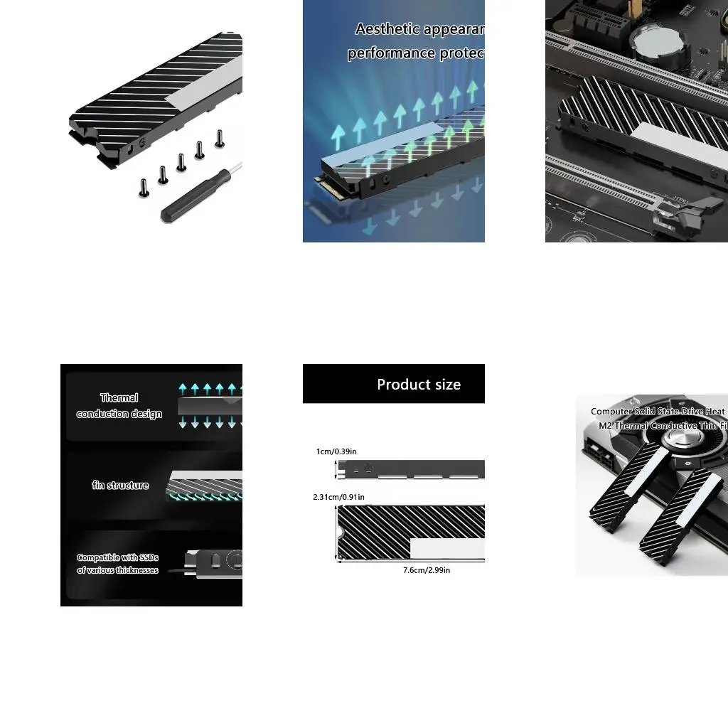 

Advanced Thermals Conductions Sheet For 2280 M.2 NVMe Drive Efficient Heat Reduction And Dust Protections A4WF