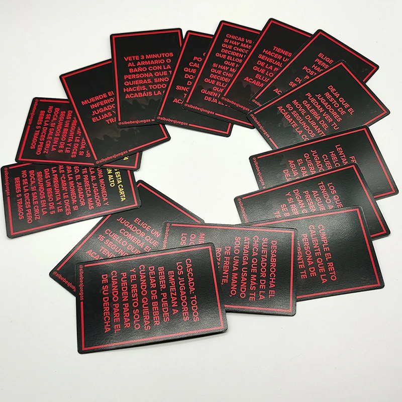 Gioco da tavolo di carta di nuovo arrivo Gioco di carte da bere in carta ubriaca per adulti spagnoli per la festa