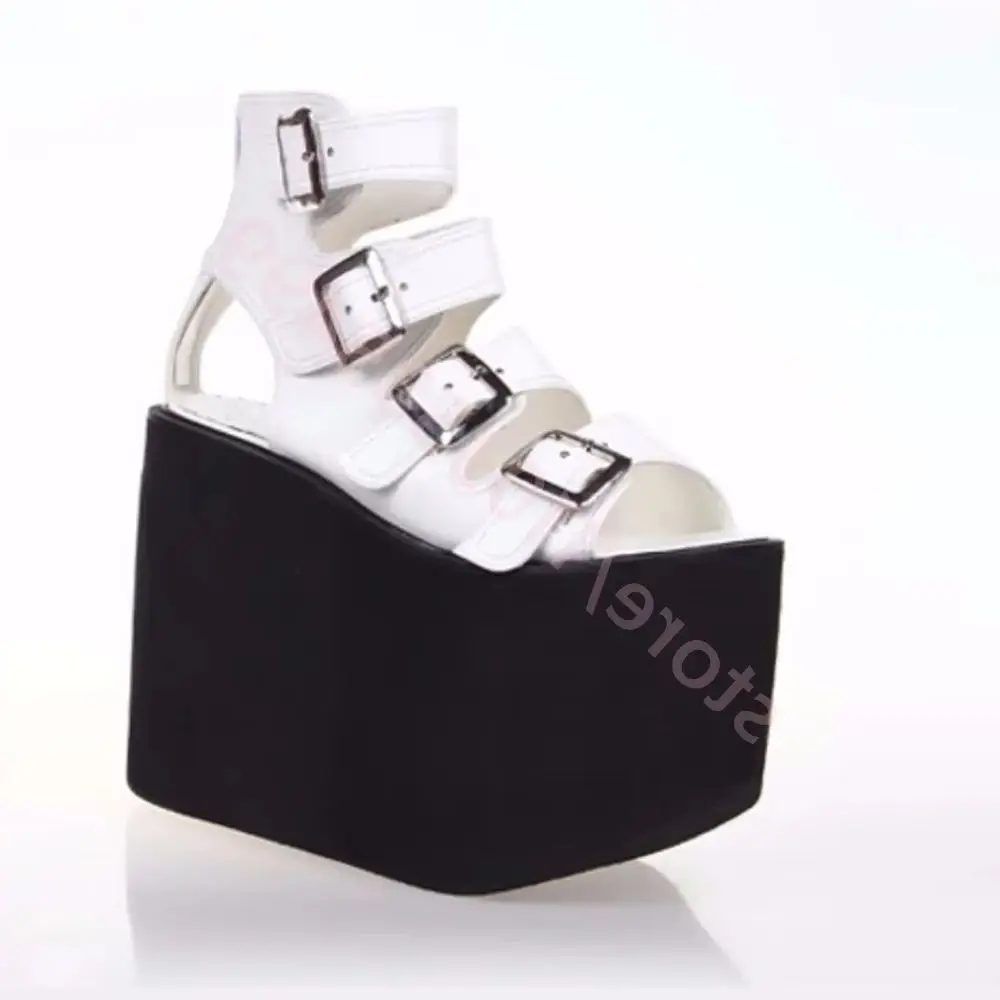 

Women's Sexy Roman Sandals Thick Sole Wedge Heel Belt Buckle Casual Lolita Shoes for Summer Cosplay Party Fashion 2026