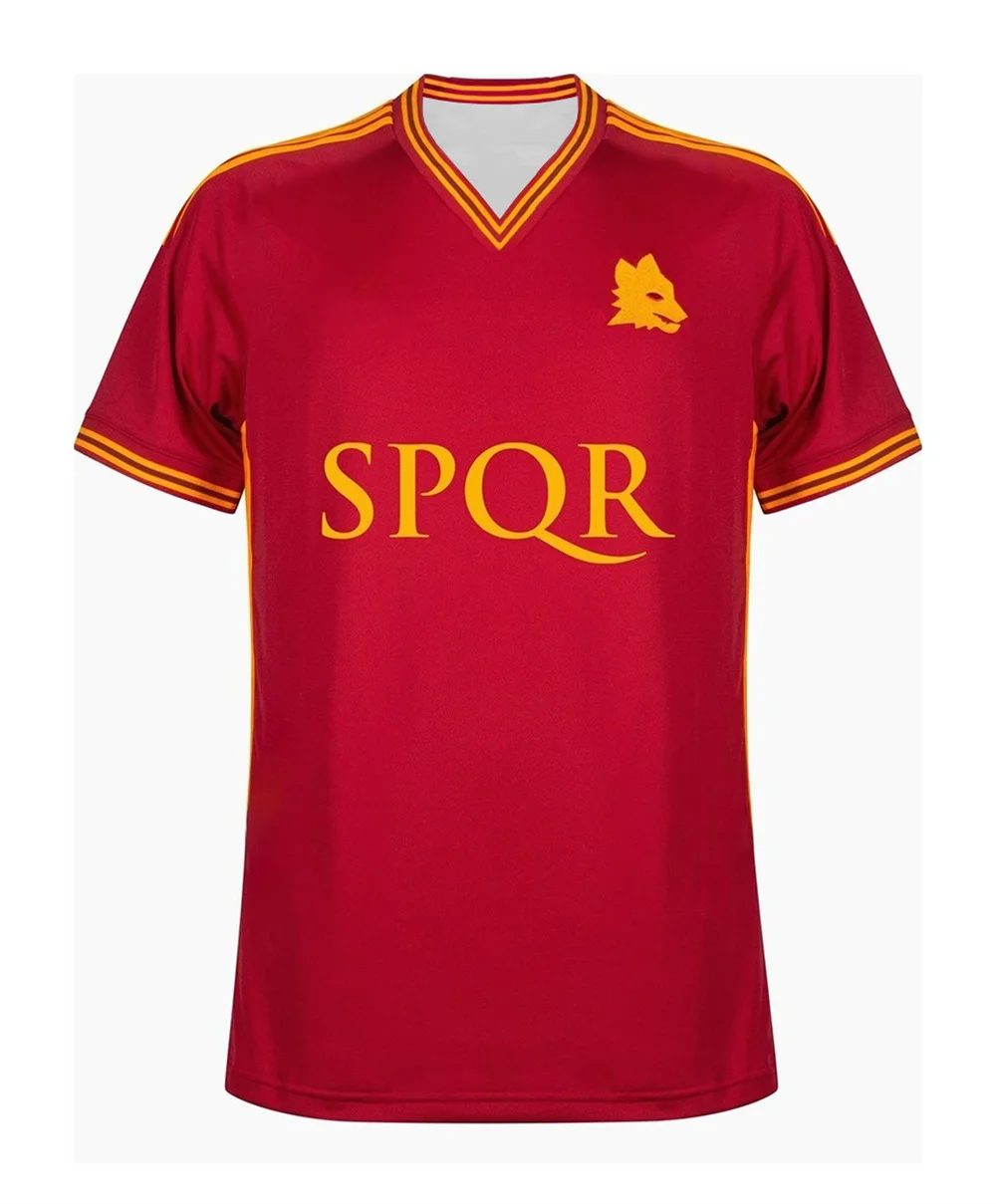 Summer Hot Selling AS Roma Home Game Uniform 3D Printed T-shirt Comfortable Quick Drying Breathable Football Sports Men Tops