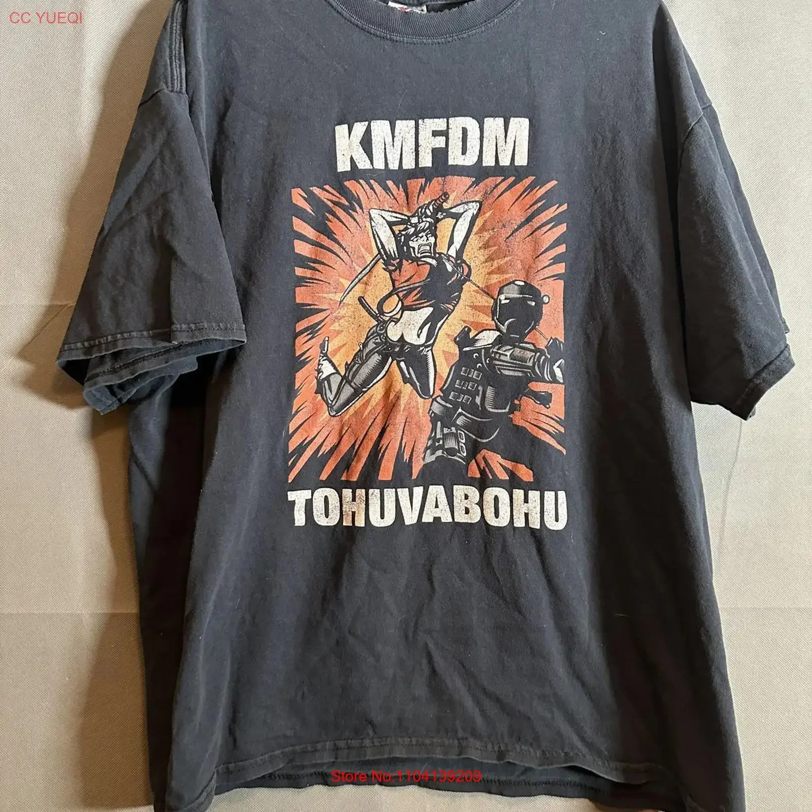 KMFDM Tohuvabohu T Shirt Mens XL Black Band Industrial Rock Music vintage Washed Stylish Soft Unisex Versatile