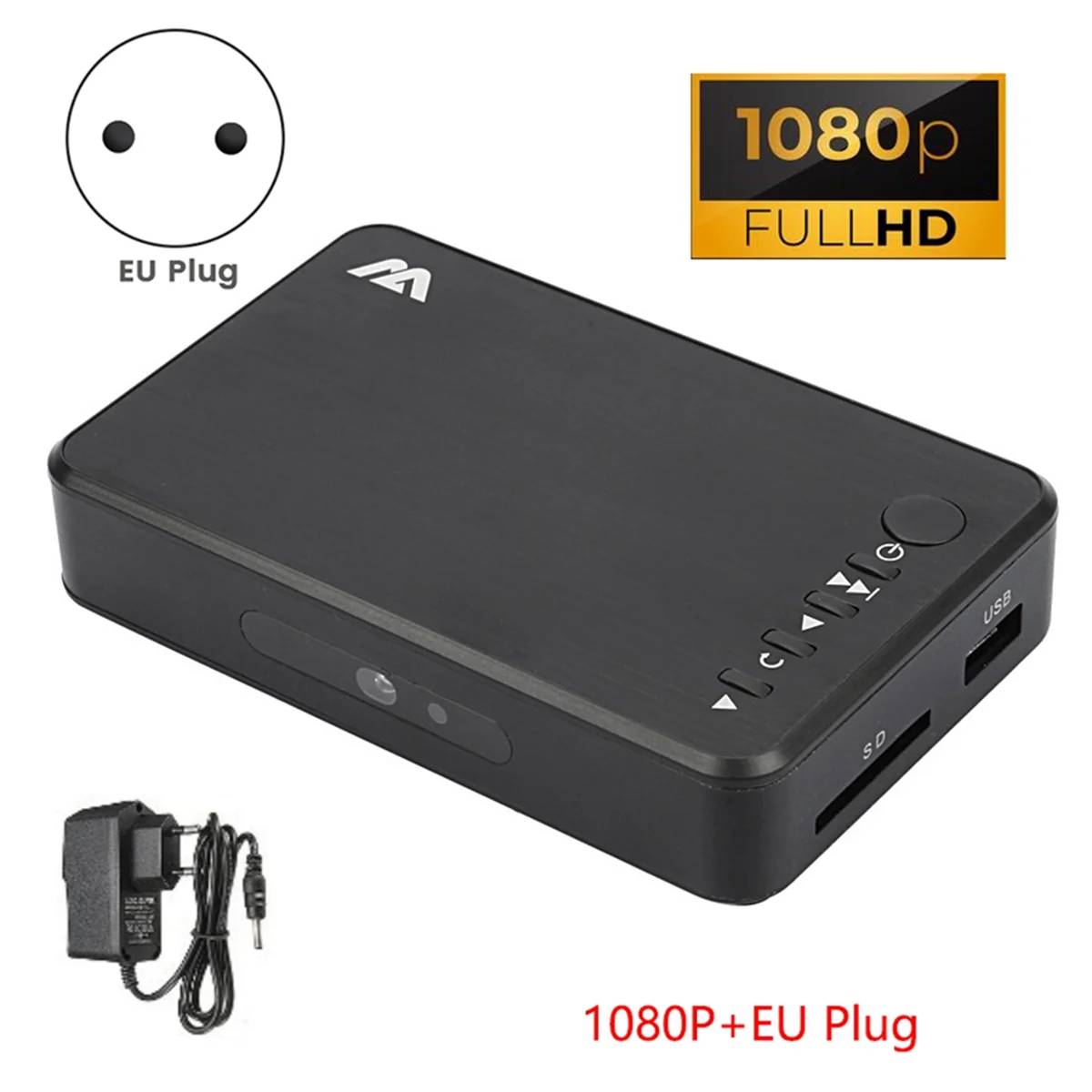 1080P HD Multimedia Player Video Player H.264 AV/VGA Output USB HDD Player for Broadcasting/Advertising EU Plug