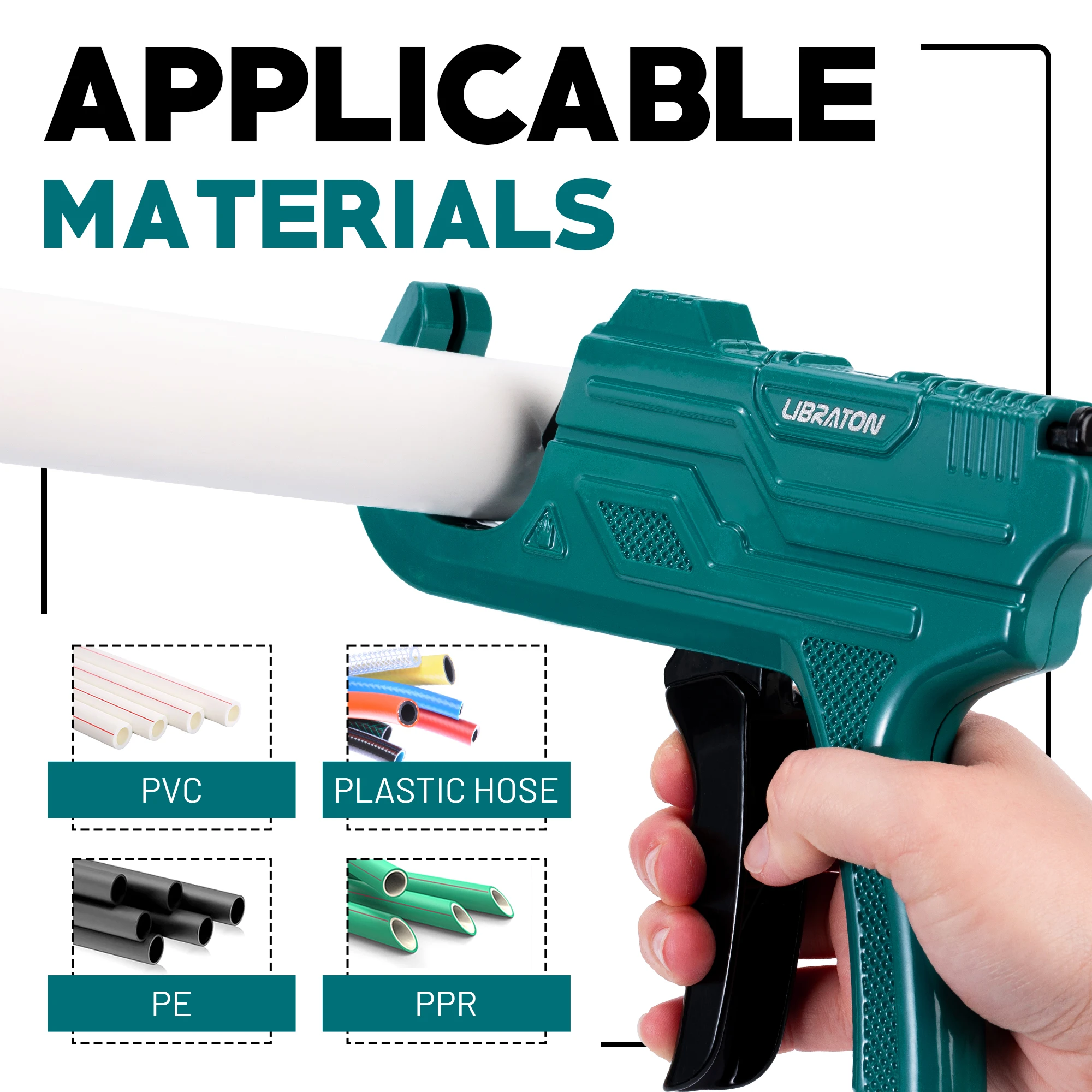 PVC Pipe Cutter, 42mm Plastic Pipe Cutter with Deburring Tool for PVC, PEX, Plastic PPR Hoses and Plumbing Pipe, 2PCS Hand Tools