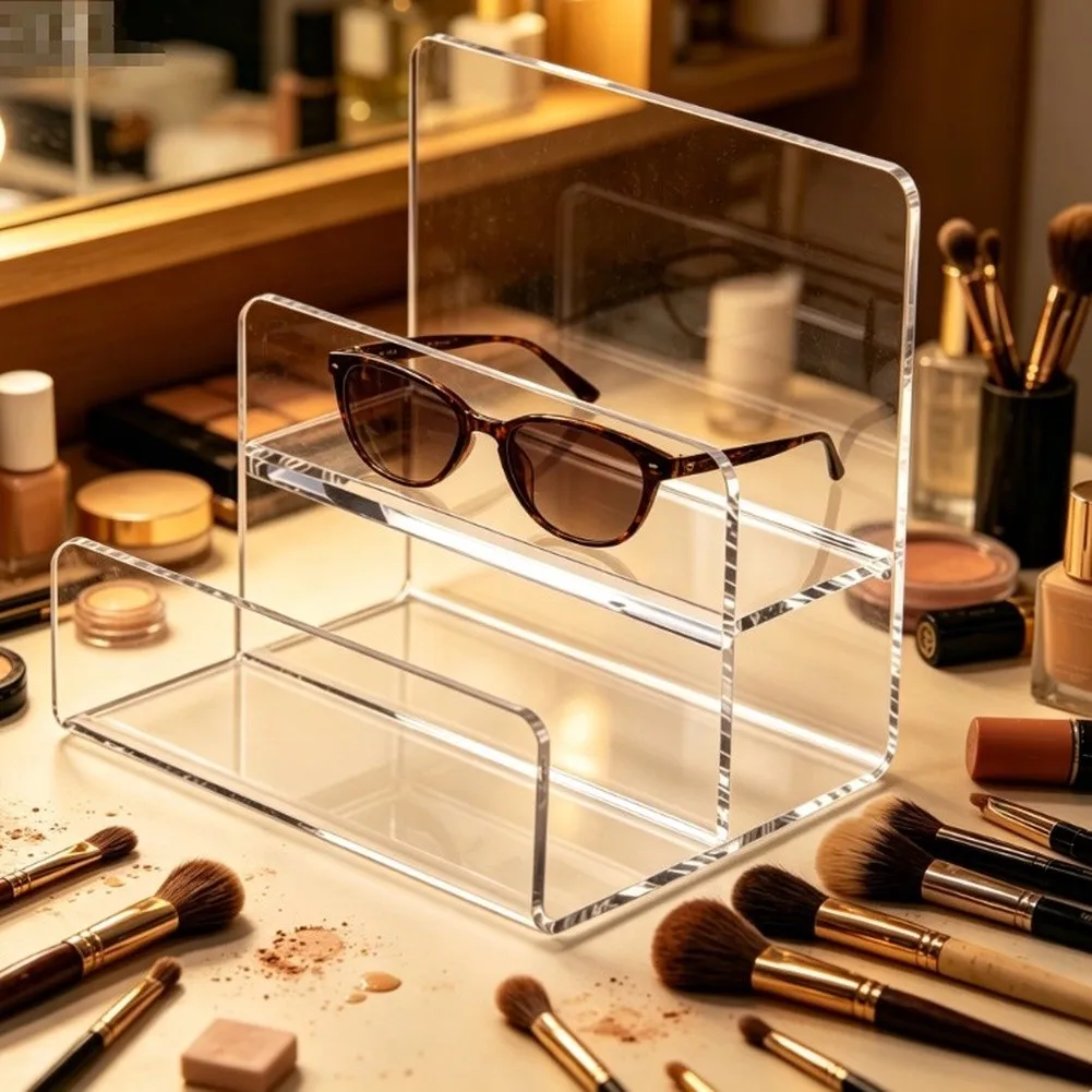 Multi-Level For Acrylic Rack for Uniform Spacing and for unobstructed View of For Wallets Sunglasses and Compact Accessories