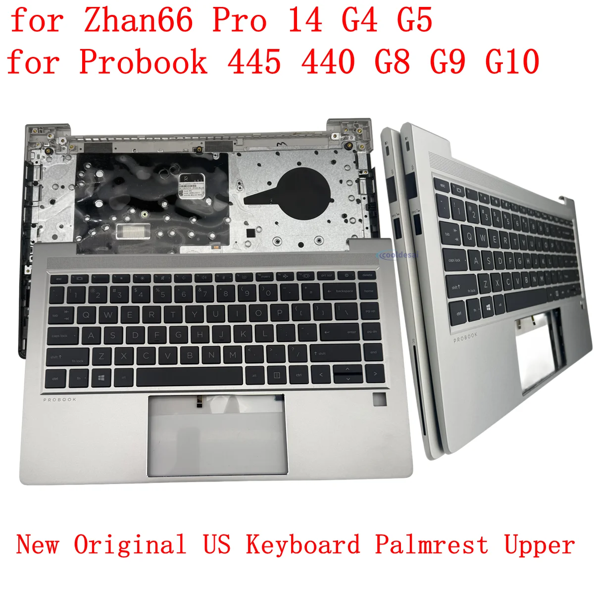 Cubierta superior con reposamanos y retroiluminación para teclado de portátil HP Probook 445 440 G8 440 G9 G10 Zhan66 Pro 14 G4 G5 M23769/N42405/N38995-001