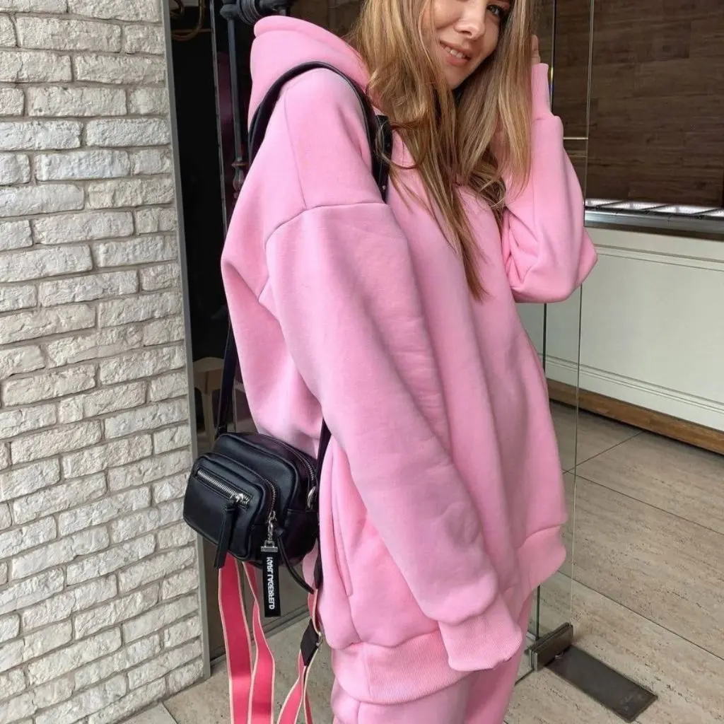 

Женский модный повседневный спортивный костюм с капюшоном, осень-зима, свободный комплект из двух предметов в европейском и американском стиле