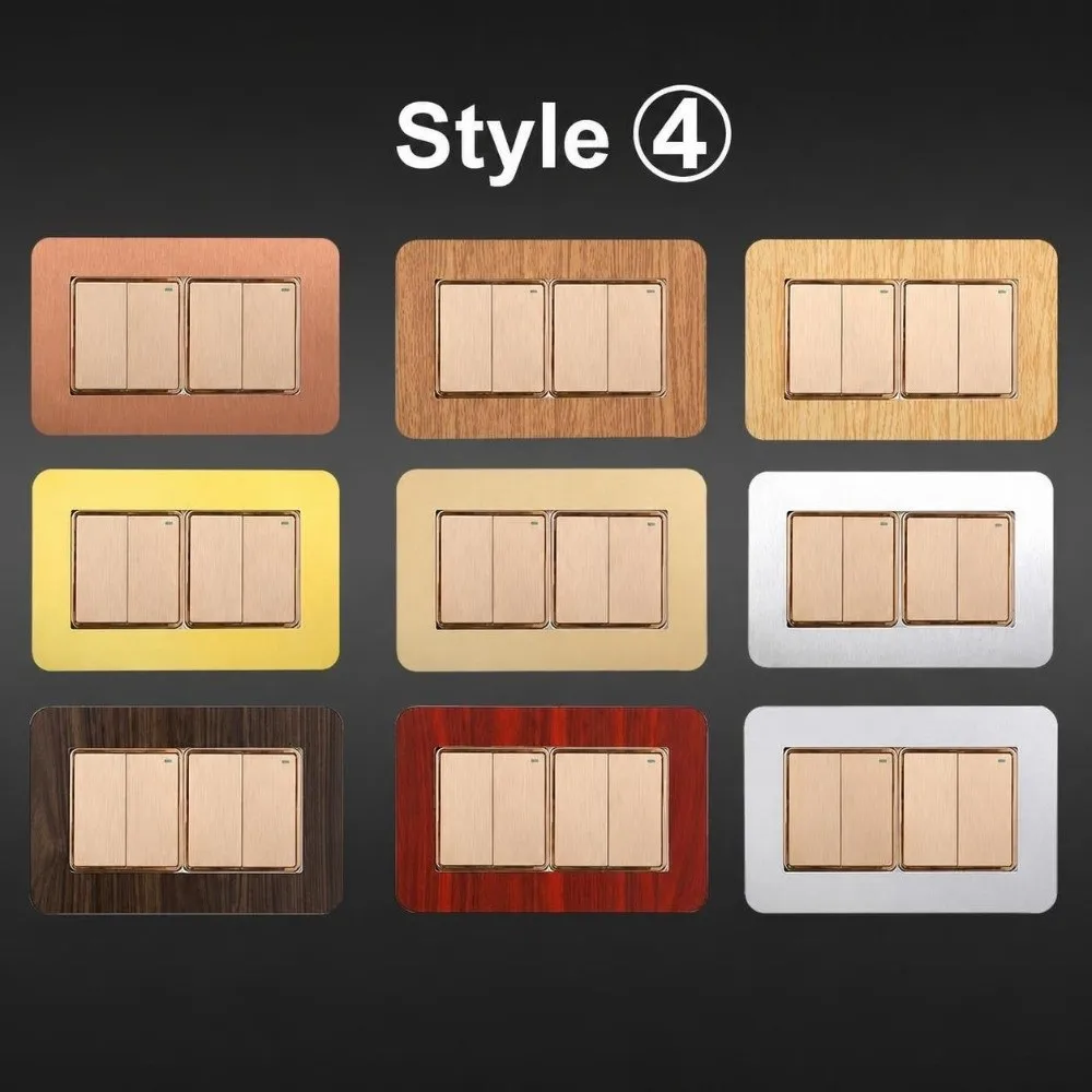 Aluminum Composite Panel Light Switch Sticker Dustproof Anti-Dirty Frame Cover Solid Color Design No Punch Installation