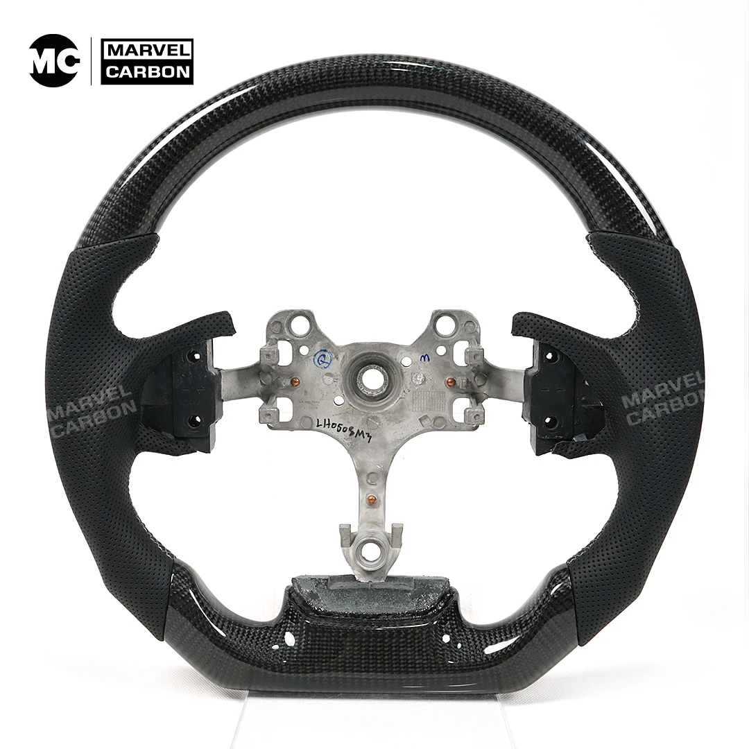 

100% Pure Carbon Fiber Customized Steering Wheel For ISUZU D-max Punched Leather Customized