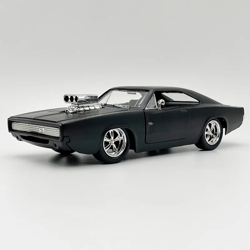 1:24 Diecast Car Model Toy Dodge Charger R/T Frosted Black Vehicle Replica Collector Edition