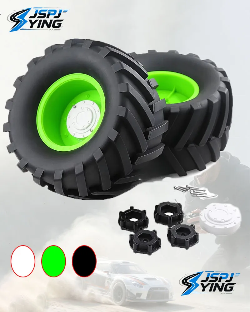 4Pcs 1/8 RC Monster Truck Tires Wheels 12mm‑17mm Hex Adapters for Mk2 Axial Kyosho Tamiya HPI Traxxas RC Car Upgrade Parts