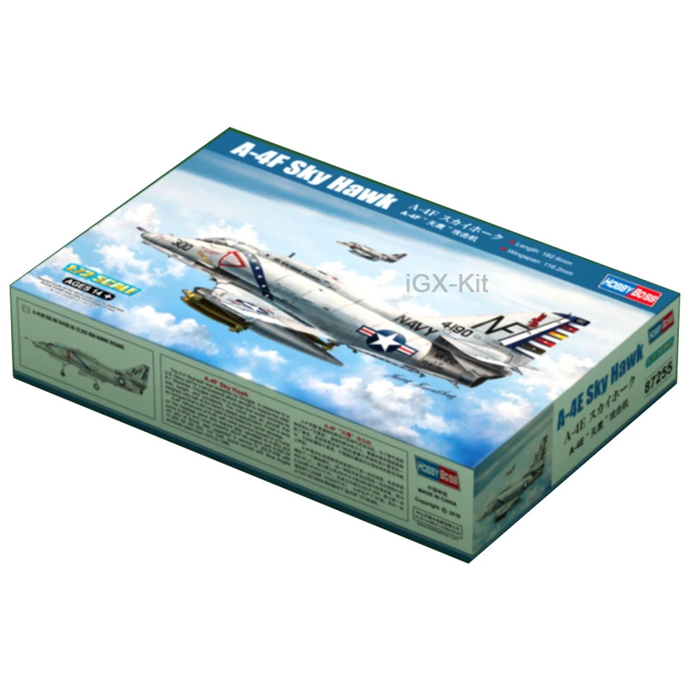 HobbyBoss 87255 1/72 Scale A4 A-4F Skyhawk Attack Aircraft Fighter Jet Plane Hobby Craft Toy Plastic Model Building Kit