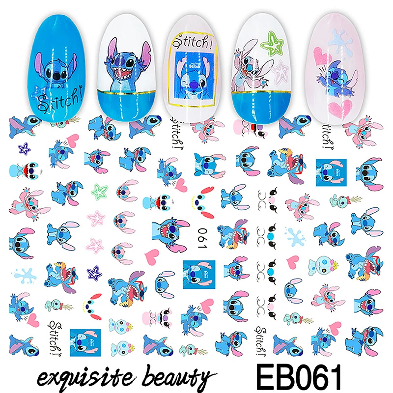 Disney Cartoon Character Nail Stickers Marvel Hero Nail Decals Nail Art Decorations DIY Stitch Nail Art Stickers Nail Supplies