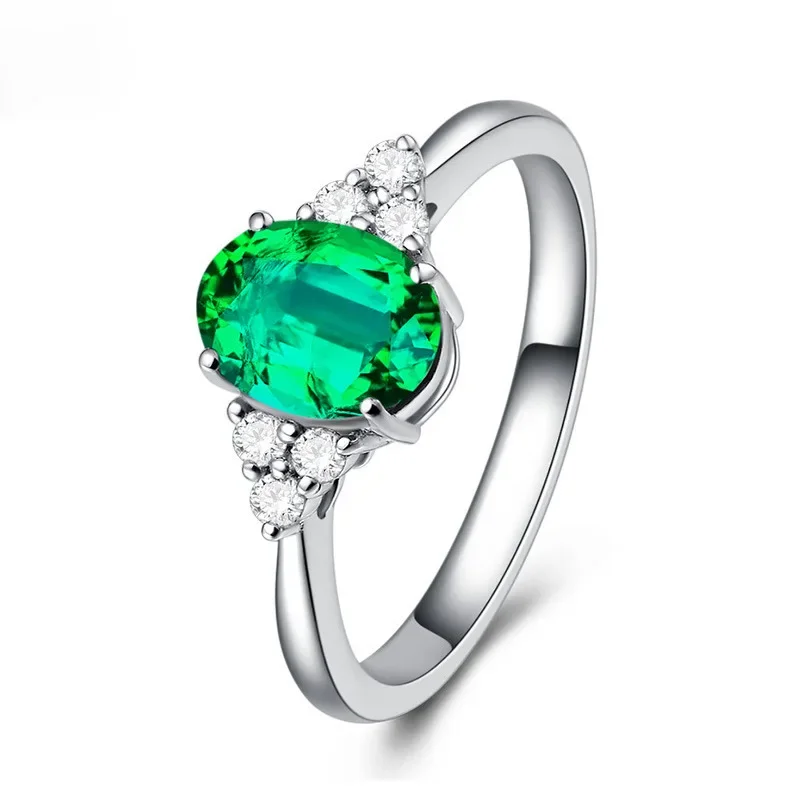 Fashionable and simple imitation emerald zircon female vintage open ring